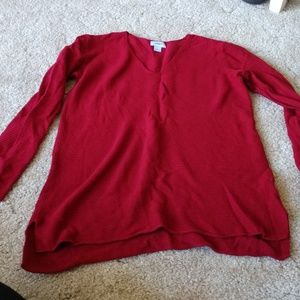 Red V neck sweater